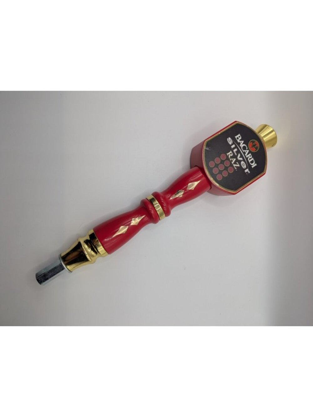 Bacardi Tap Handle Red Gold Black Silver Raz Approx 9" Decorative Bar Display